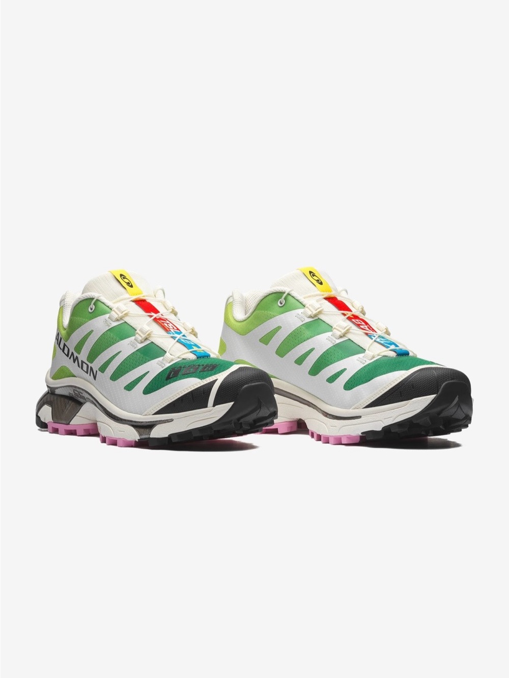 Salomon XT-4 OG Sneakers, Vanilla Ice / Acid Lime / Pink Frosting, 7M/8W - Picture 10 of 12
